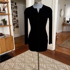 SNDYS Henley Mini Dress - Black - Large